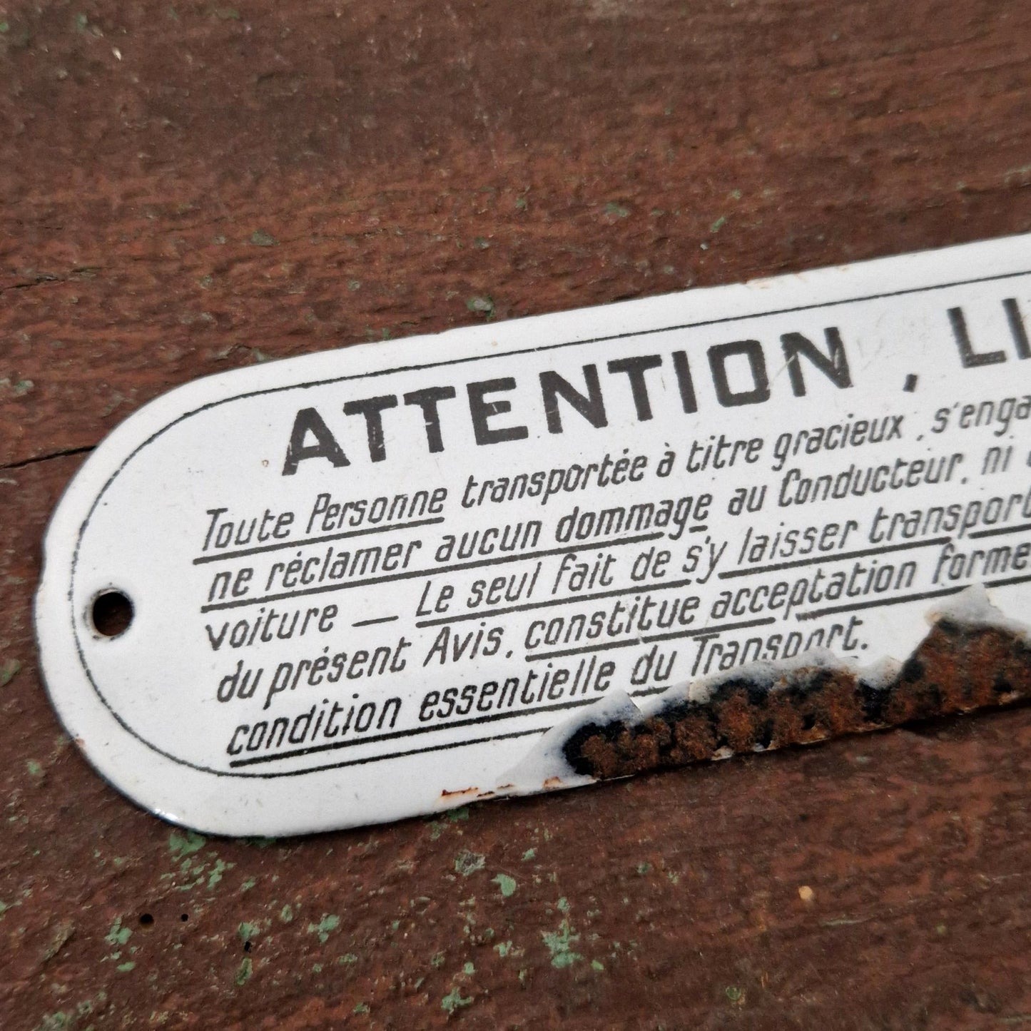 Rare plaque émaillée de Taxi « Attention, lisez... »