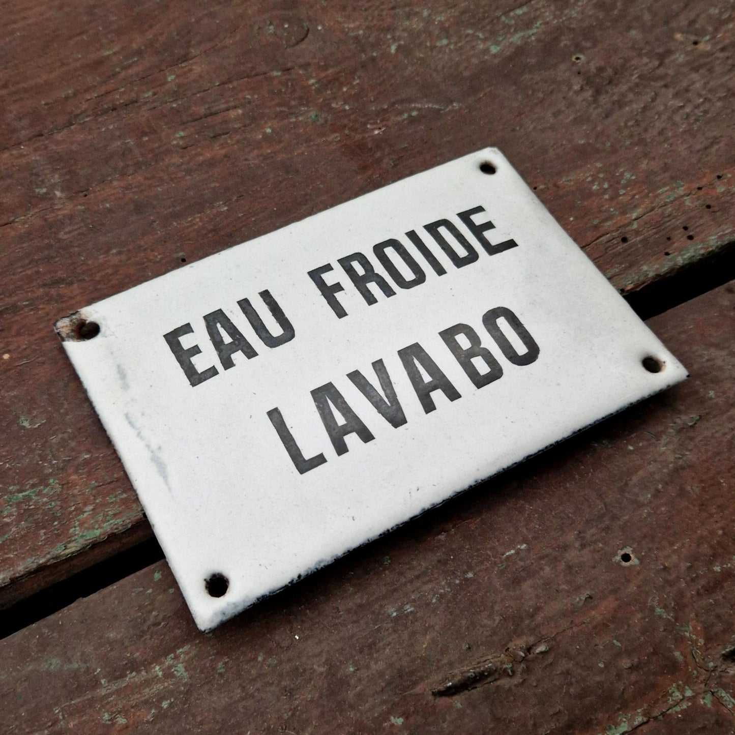 Plaque émaillée « Eau Froide - Lavabo »