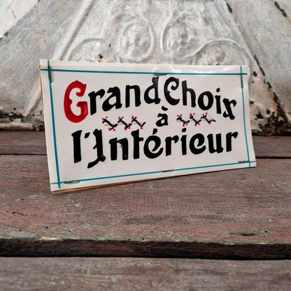 Pancarte de vitrine « Grand Choix à l'Intérieur »