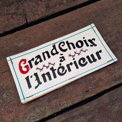 Pancarte de vitrine « Grand Choix à l'Intérieur »
