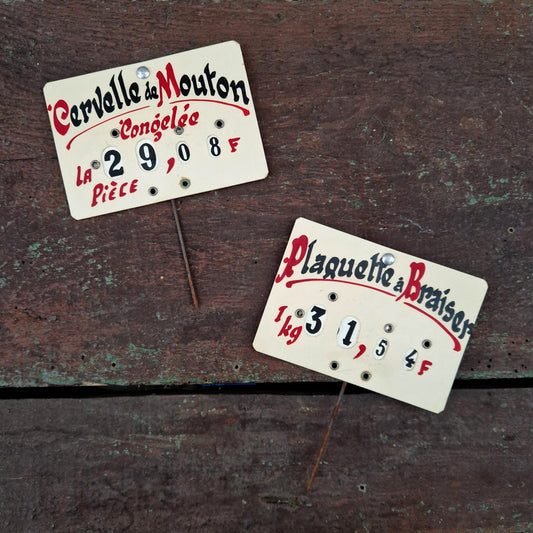 Ancienne Étiquette de prix de boucherie