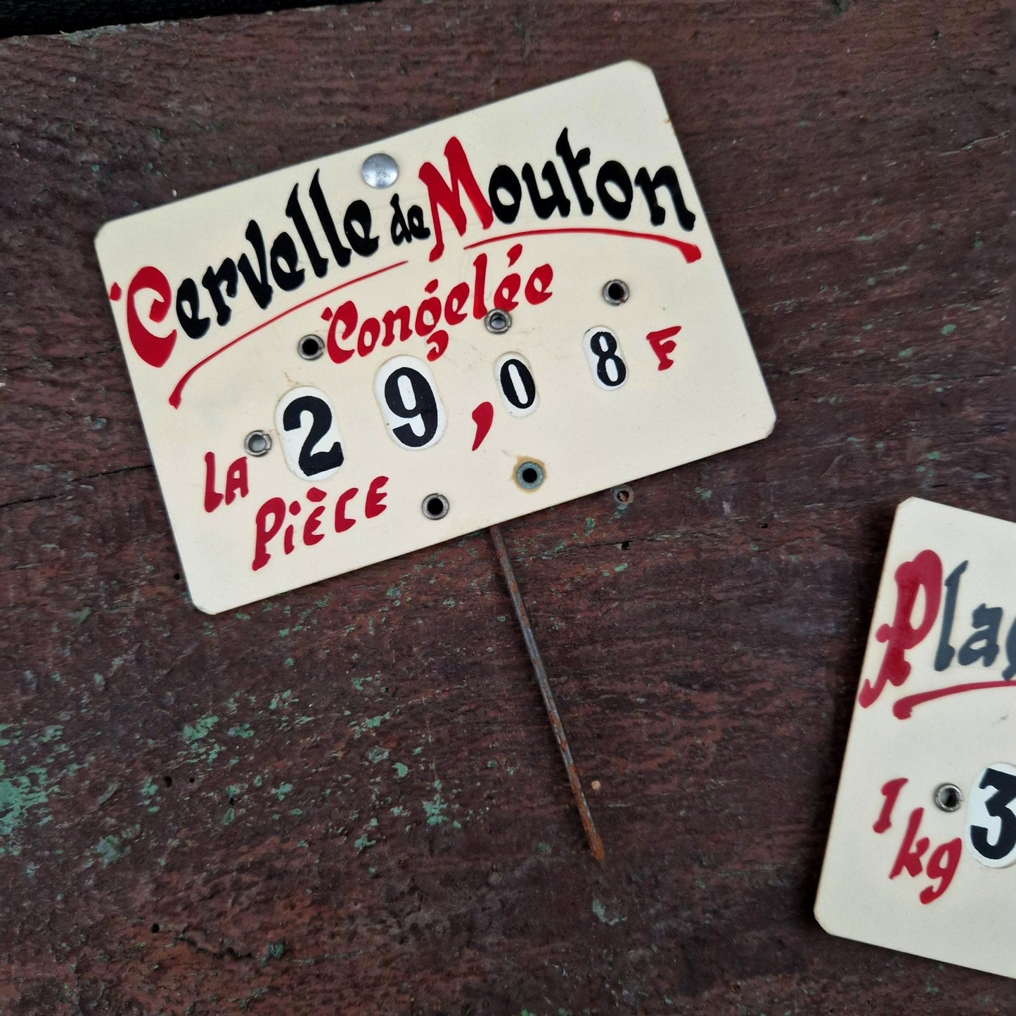 Ancienne Étiquette de prix de boucherie