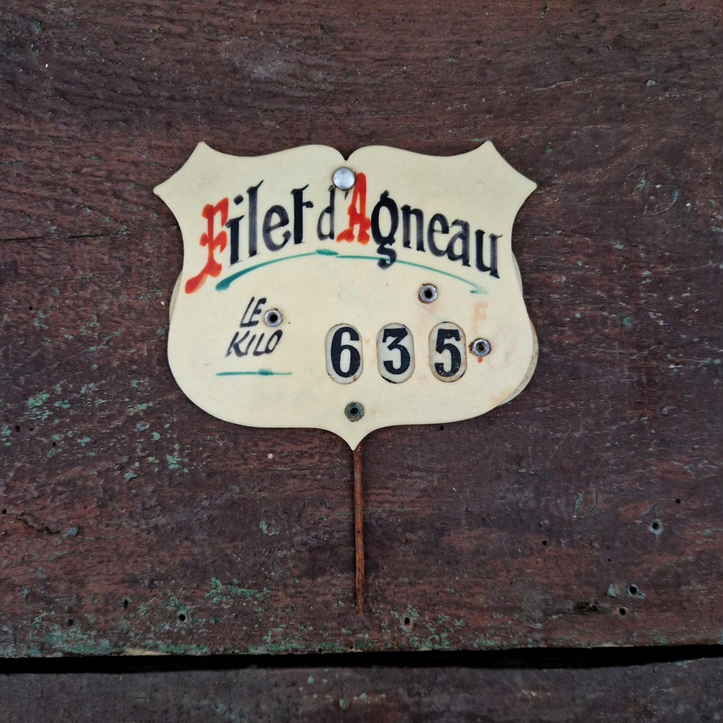 Étiquette de boucherie ancienne « Filet d'Agneau »