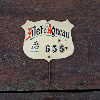 Étiquette de boucherie ancienne « Filet d'Agneau »