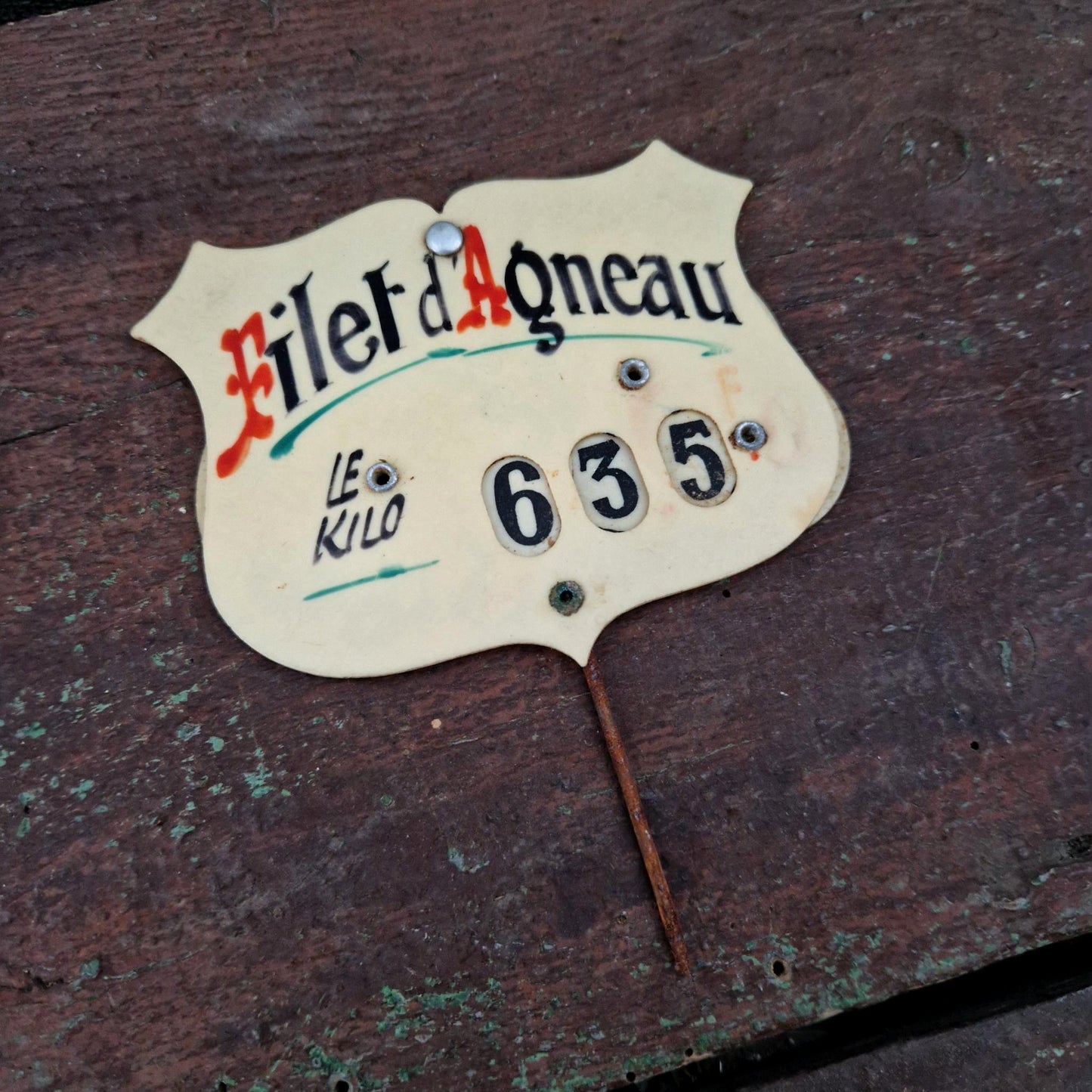 Étiquette de boucherie ancienne « Filet d'Agneau »