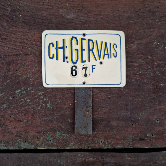 Plaquette de prix ancienne « CH. Gervais » à roulettes