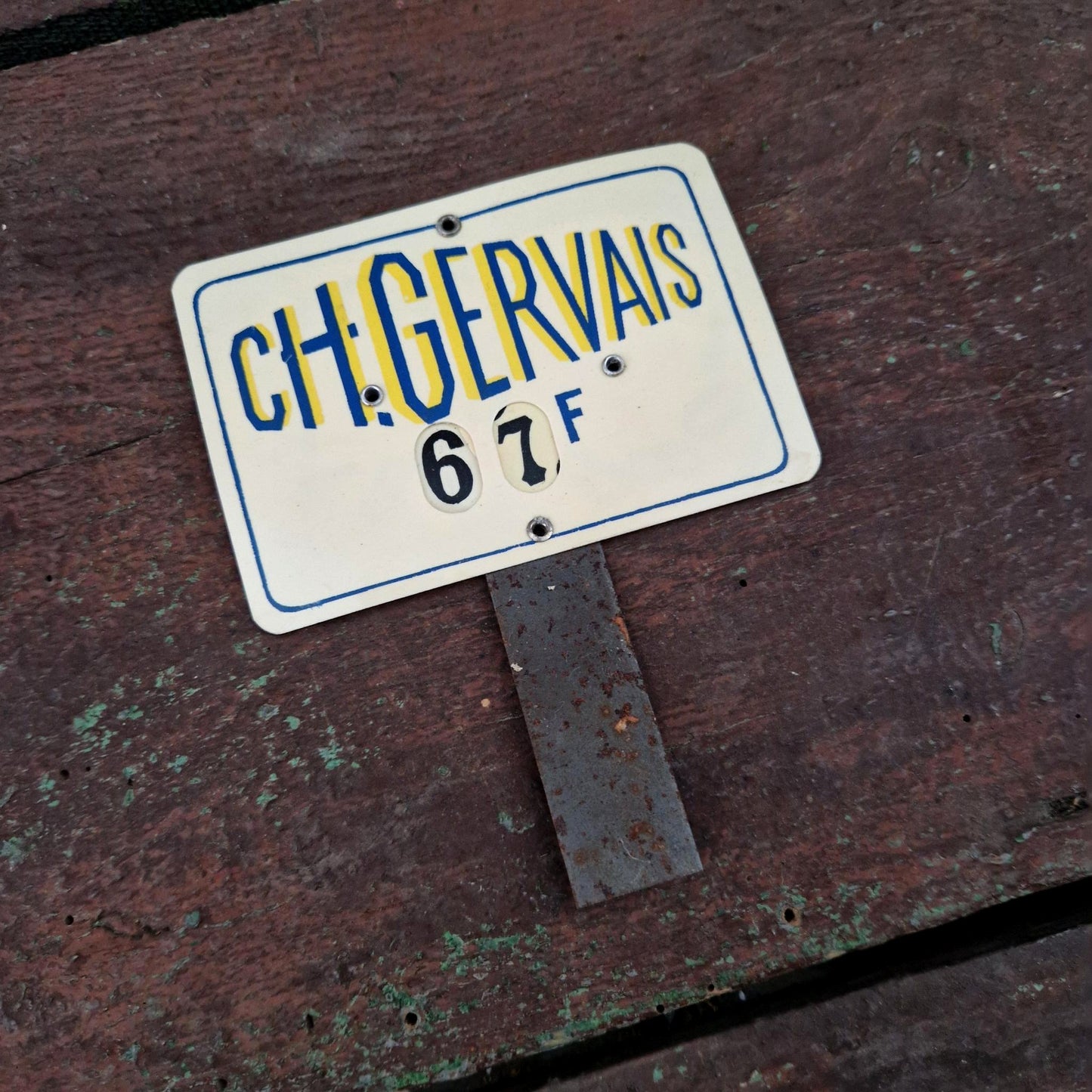 Plaquette de prix ancienne « CH. Gervais » à roulettes