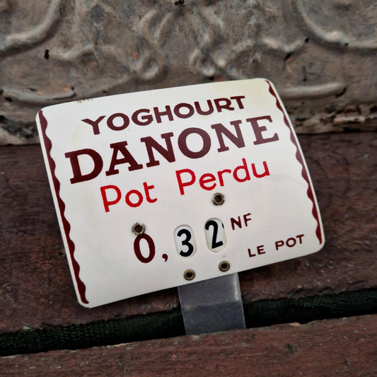 Étiquette de crèmerie « Danone - Pot Perdu »