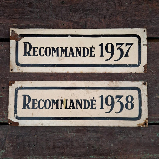 Plaque de récompense « Recommandé 1937, 1938 »