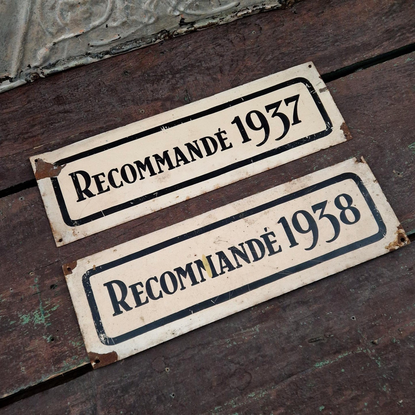 Plaque de récompense « Recommandé 1937, 1938 »
