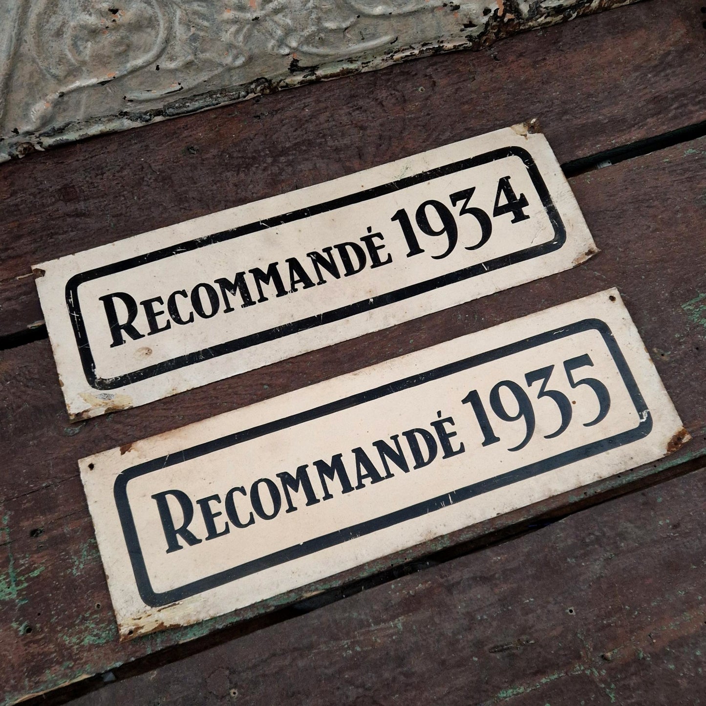 Plaque de récompense « Recommandé 1934, 1935 »