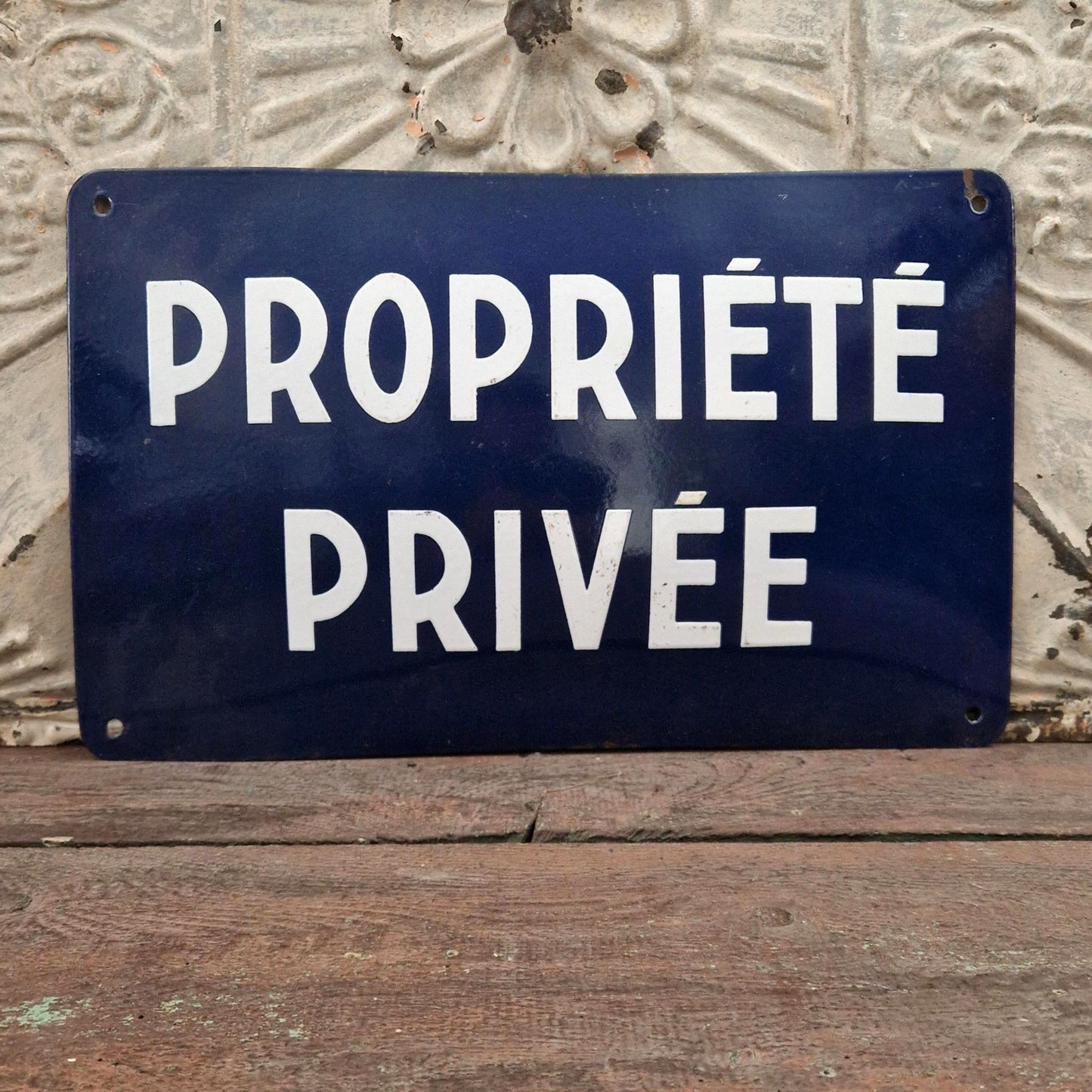 Grande plaque émaillée ancienne « Propriété Privée »