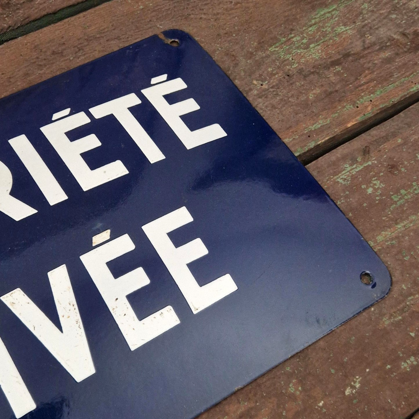 Grande plaque émaillée ancienne « Propriété Privée »