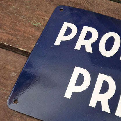 Grande plaque émaillée ancienne « Propriété Privée »