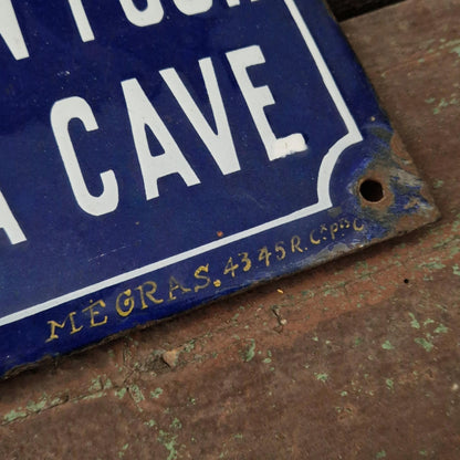 Enamelled sign "Here - Take this coal for the boiler..."