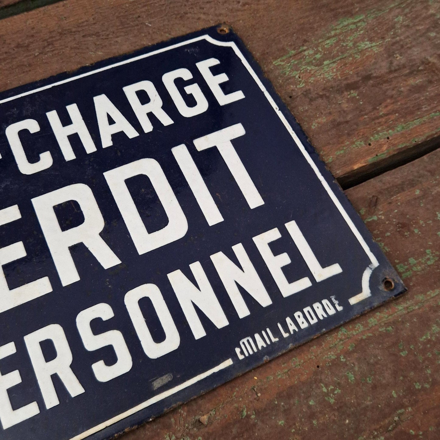 Enameled sign "Goods Lift Personnel Forbidden"