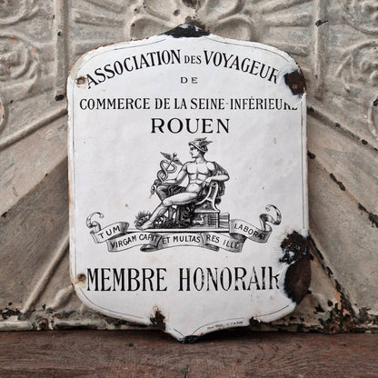 Enameled sign "Commercial Travellers' Association"