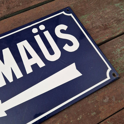 Ancienne plaque émaillée « EMMAÜS »
