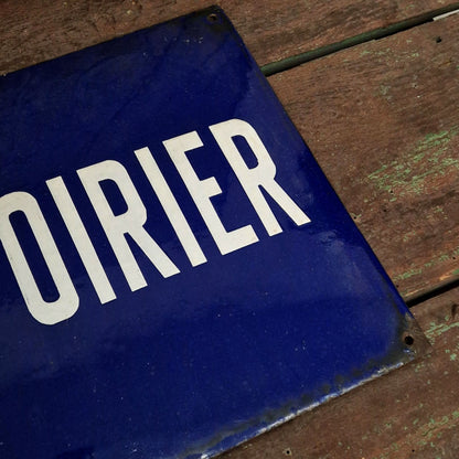 Grande plaque émaillée ancienne « Villa Poirier »