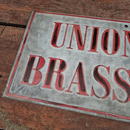 Old zinc sign "Union de Brasseries"