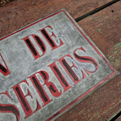 Old zinc sign "Union de Brasseries"