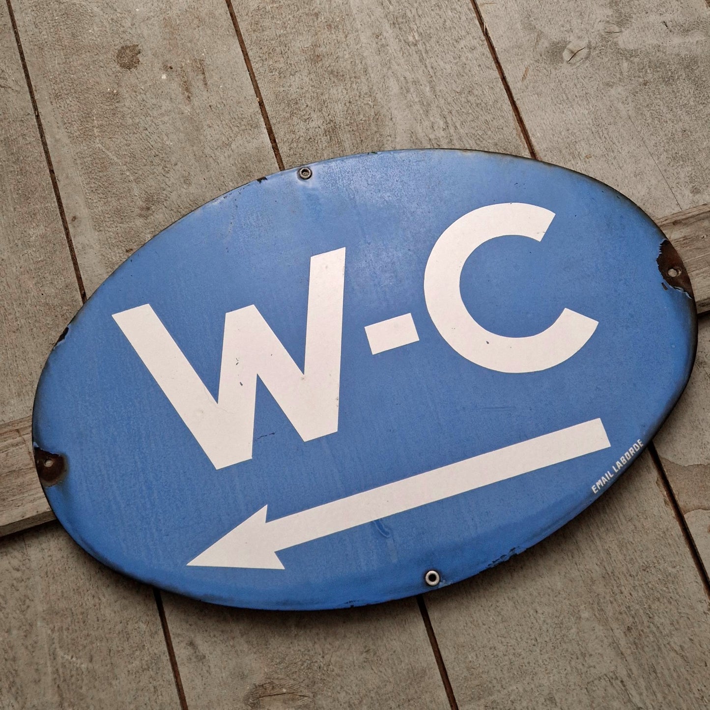Plaque émaillée « W-C » XXL - Émail Laborde