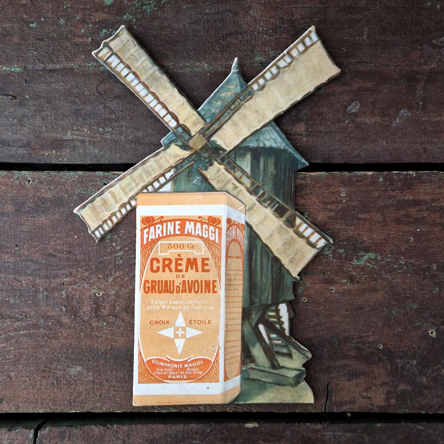 Carton pub « Farine Maggi - Crème de Gruau d’Avoine »