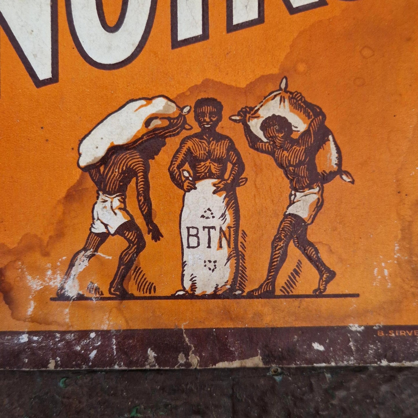 Carton publicitaire ancien « Cafés Les Trois Noirs »