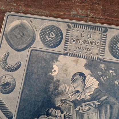 Carton pub ancien LU « Pierrot aux biscuits » - Lefèvre-Utile Nantes