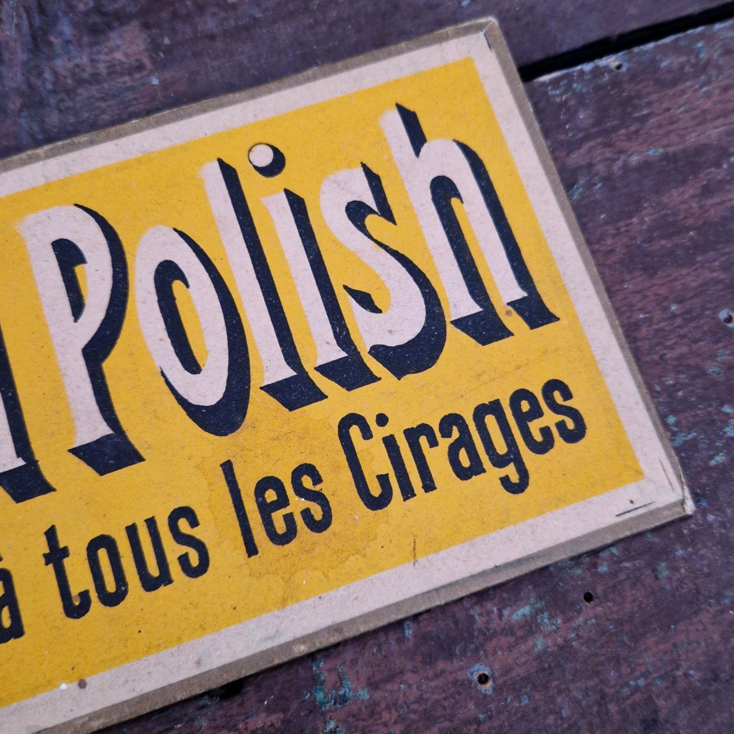 Ancien carton publicitaire « Bison Polish » - Cirage New York