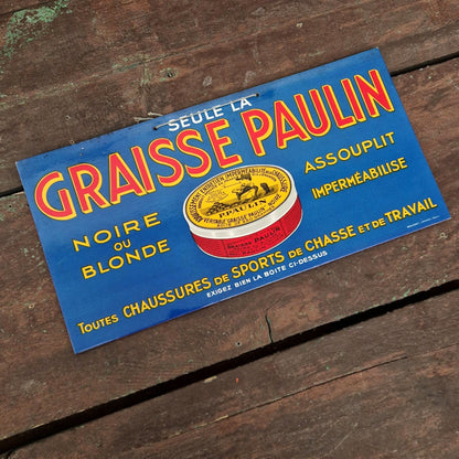 Carton publicitaire ancien « Graisse Paulin » - Cirage