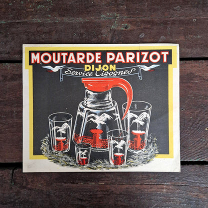 Ancienne publicité « Moutarde Parizot Dijon - Service Cigognes »