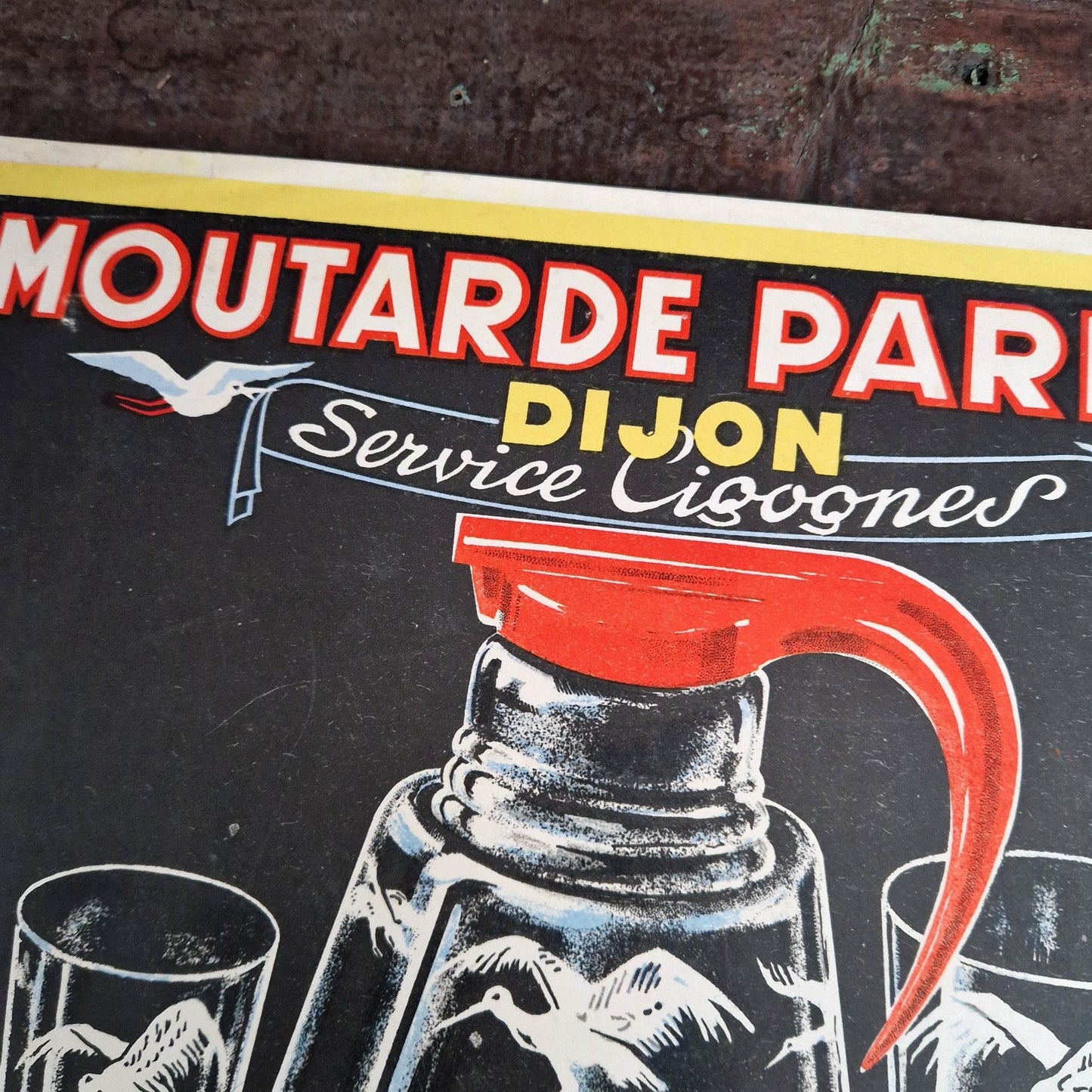 Ancienne publicité « Moutarde Parizot Dijon - Service Cigognes »