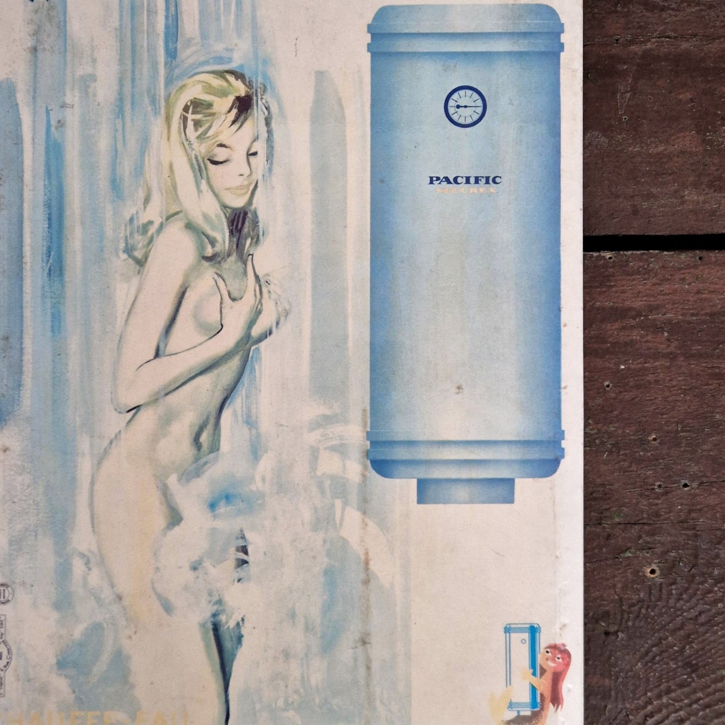 Glacoïde publicitaire ancien « Chauffe-eau Pacific »