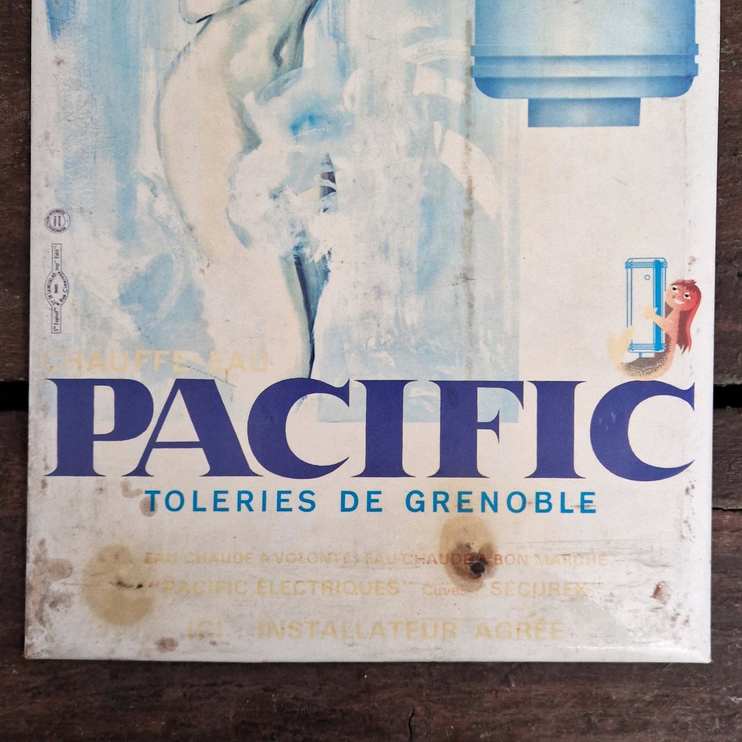 Glacoïde publicitaire ancien « Chauffe-eau Pacific »