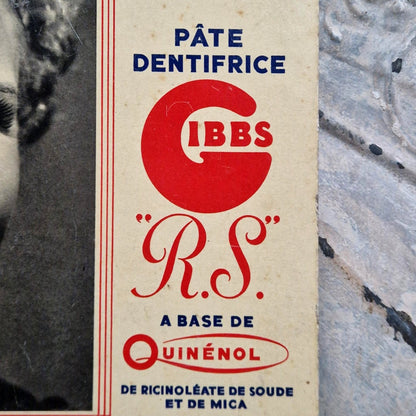 Carton publicitaire ancien « Gibbs R.S. »