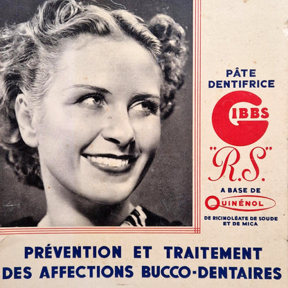 Carton publicitaire ancien « Gibbs R.S. »