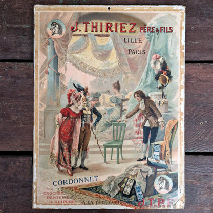 Carton pub « J. Thiriez - Cordonnet à la Tête de Cheval »