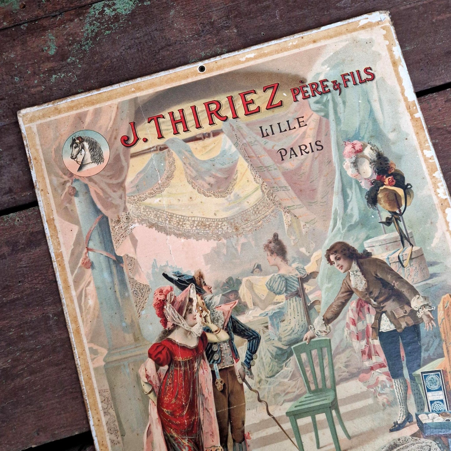 Carton pub « J. Thiriez - Cordonnet à la Tête de Cheval »