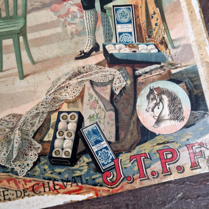 Carton pub « J. Thiriez - Cordonnet à la Tête de Cheval »