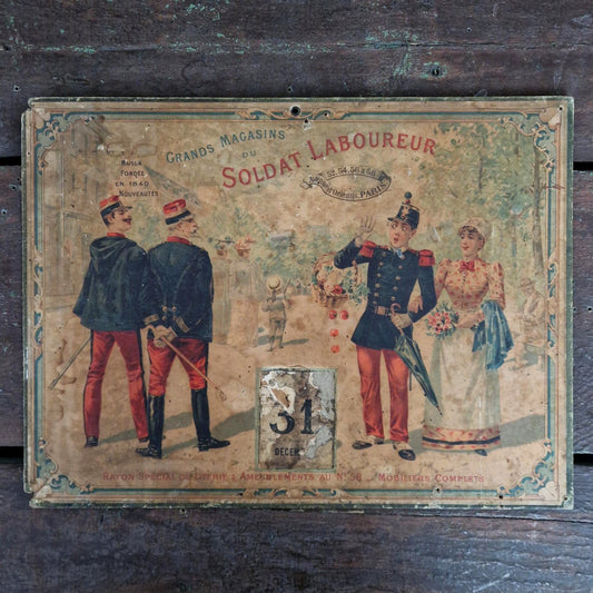 Carton « Grands Magasins du Soldat Laboureur - Paris », XIXe