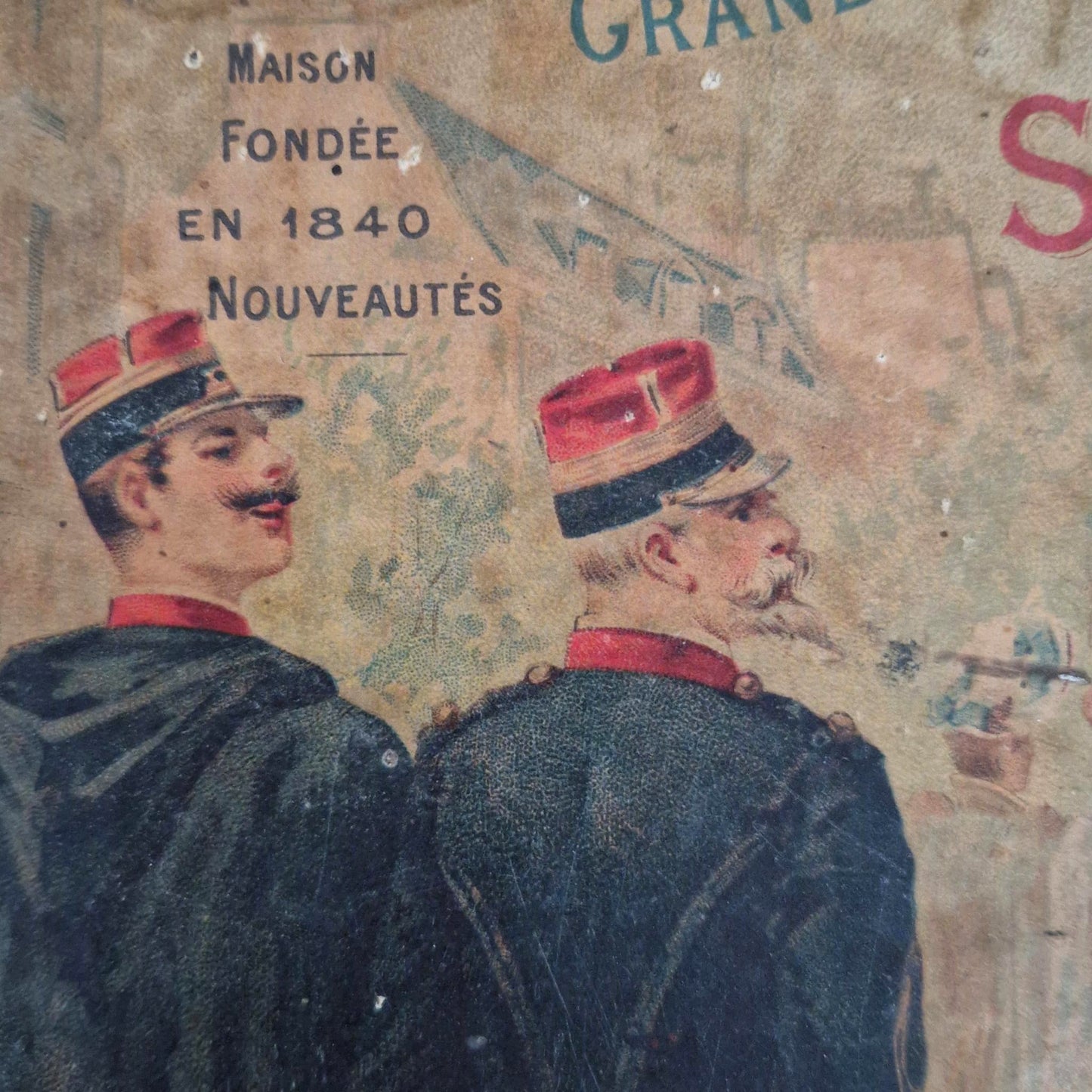 Carton « Grands Magasins du Soldat Laboureur - Paris », XIXe