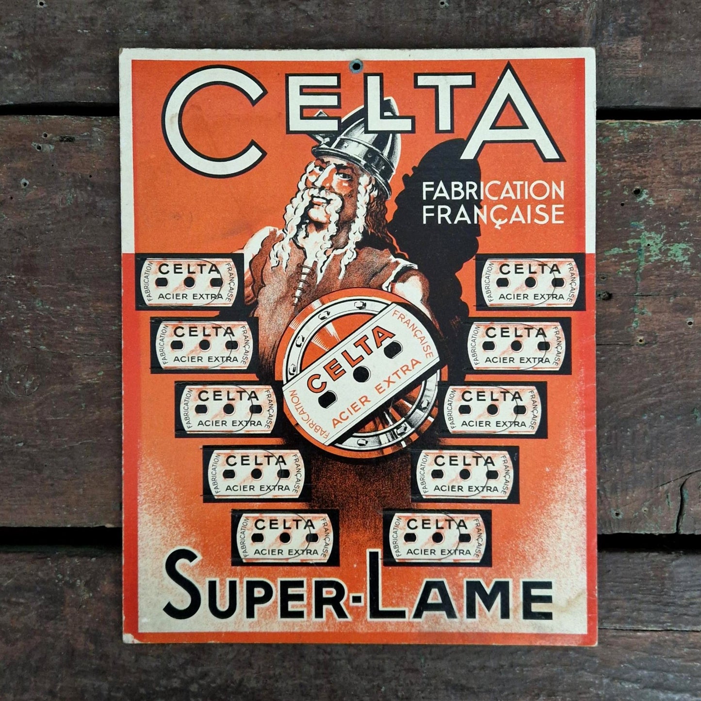 Carton publicitaire / présentoir de lames de rasoir « Celta »