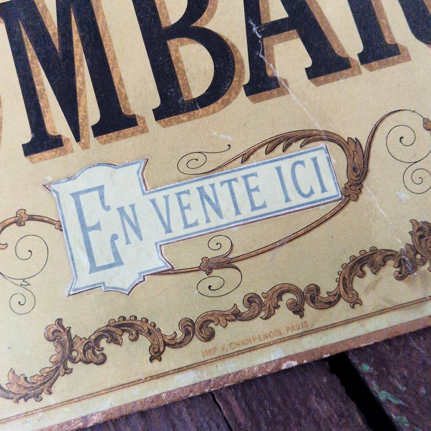 Rare carton publicitaire « Chocolat Lombart »,  Vers 1900