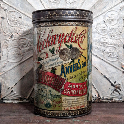 Rare grande boîte d'épicerie « Pélican Rouge » - 1899