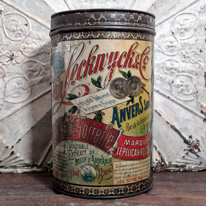 Rare grande boîte d'épicerie « Pélican Rouge » - 1899