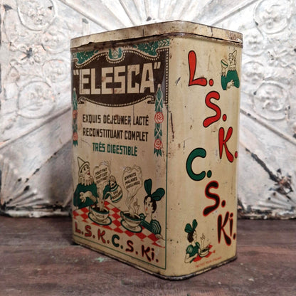 Grande boîte d'étalage d'épicerie « Elesca » - Vers 1920