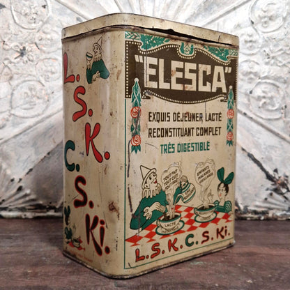 Grande boîte d'étalage d'épicerie « Elesca » - Vers 1920
