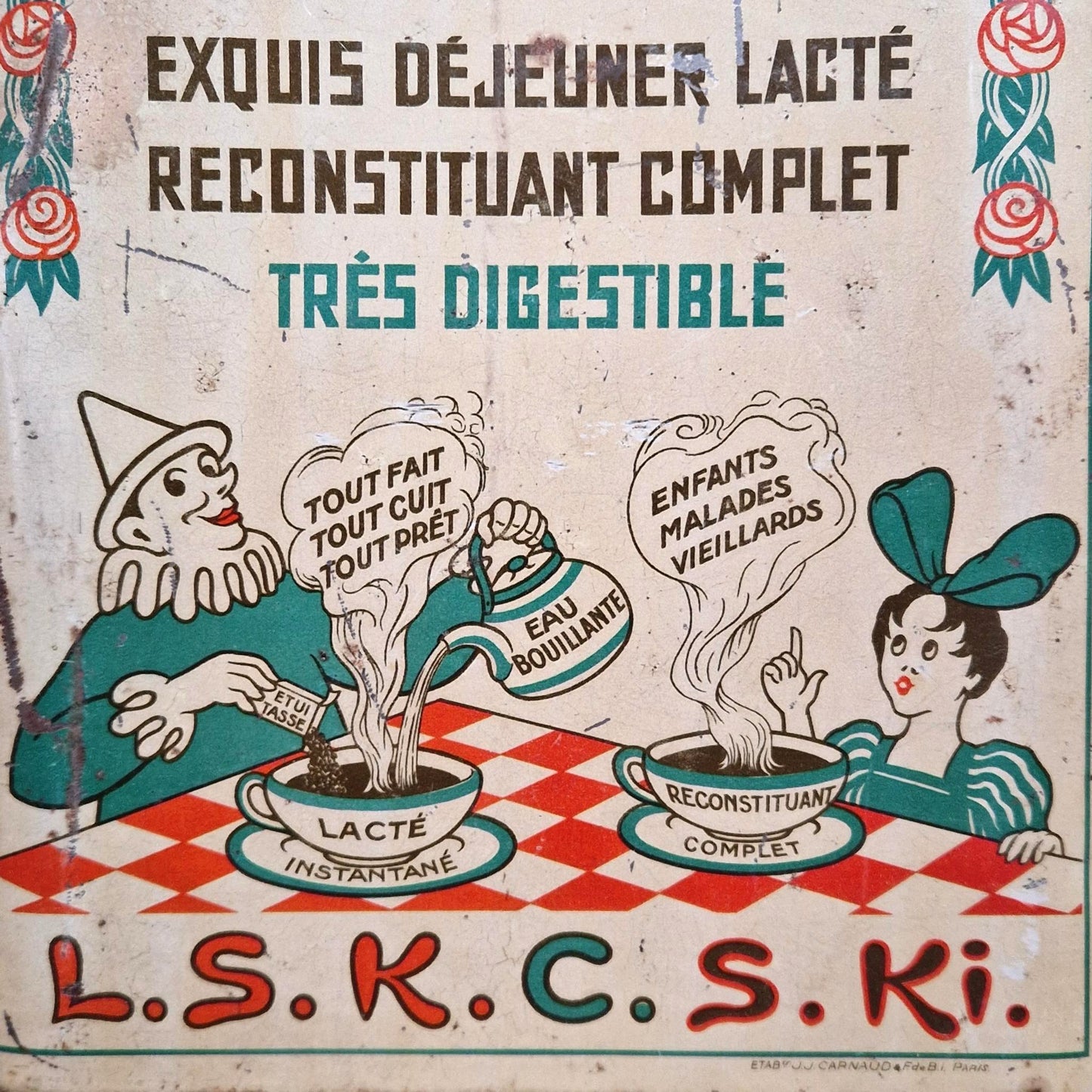 Grande boîte d'étalage d'épicerie « Elesca » - Vers 1920