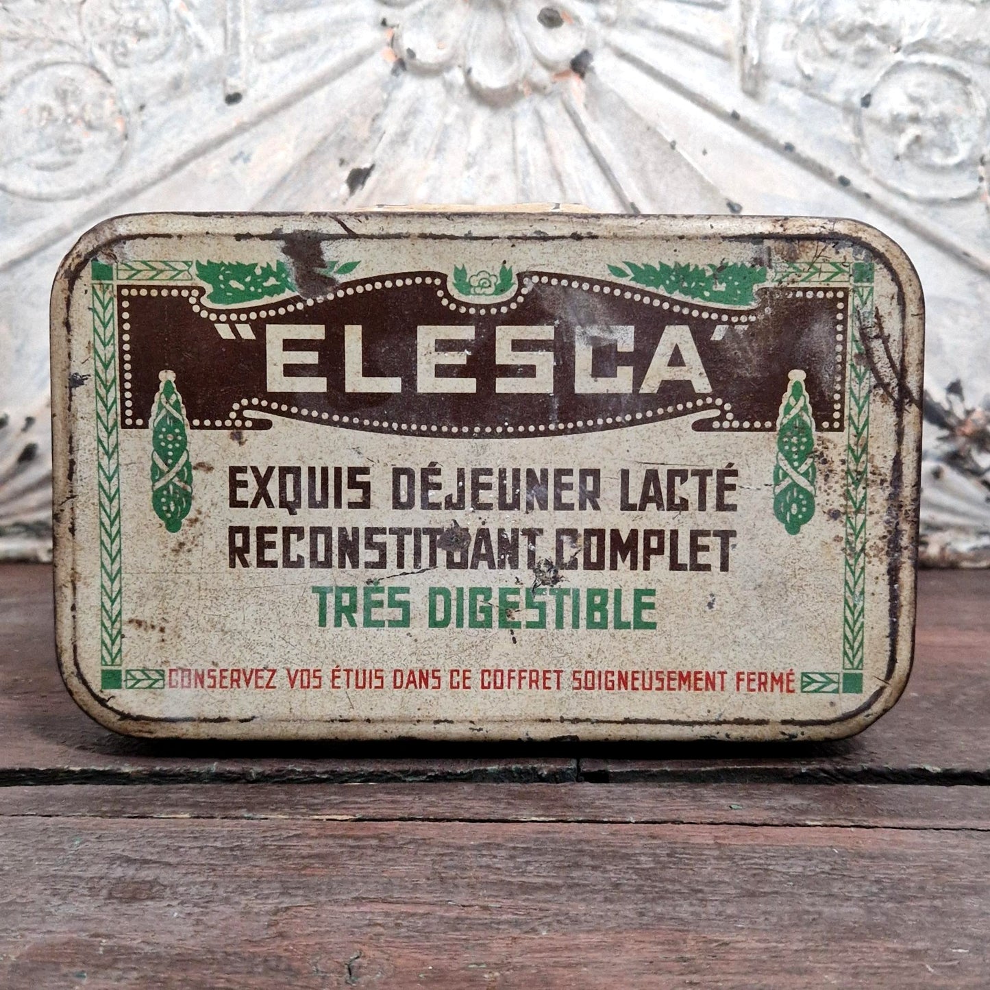 Grande boîte d'étalage d'épicerie « Elesca » - Vers 1920